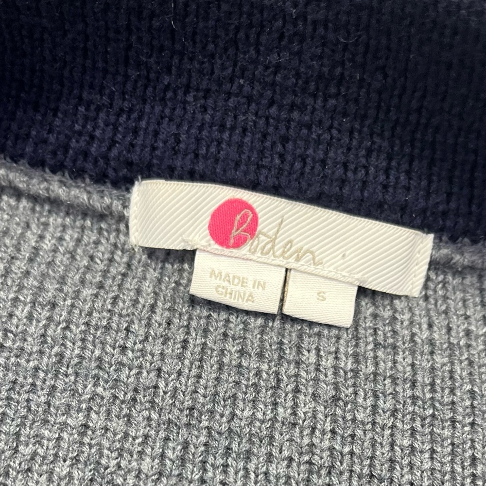 Boden Claudia Color Block Coatigan Cardigan Grey Navy Blue - S - Like New - Picture 5 of 8